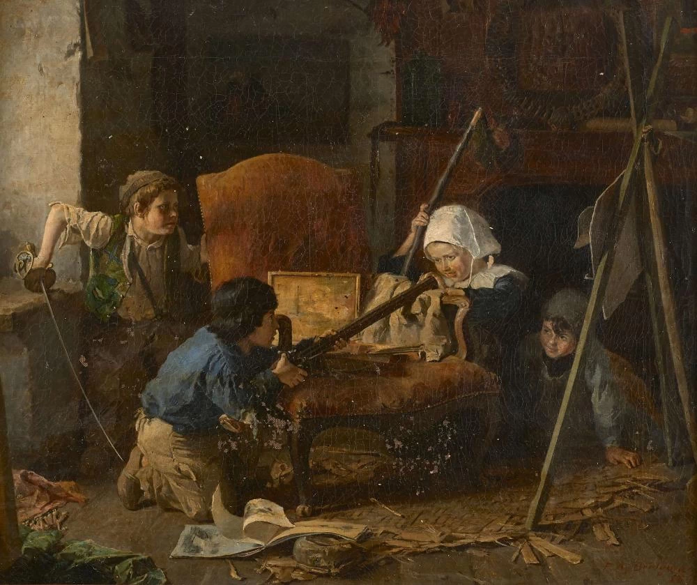 Bambini che giocano alla guerra